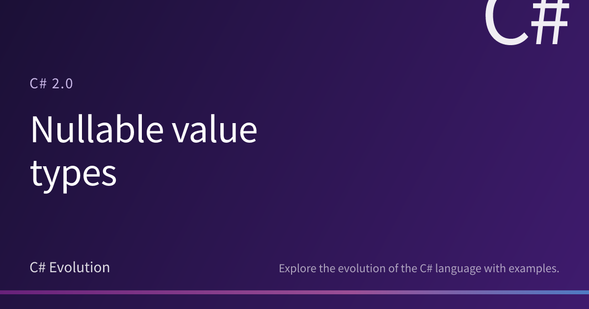 Nullable value types | C# Evolution