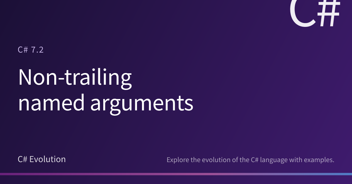 Non-trailing named arguments | C# Evolution