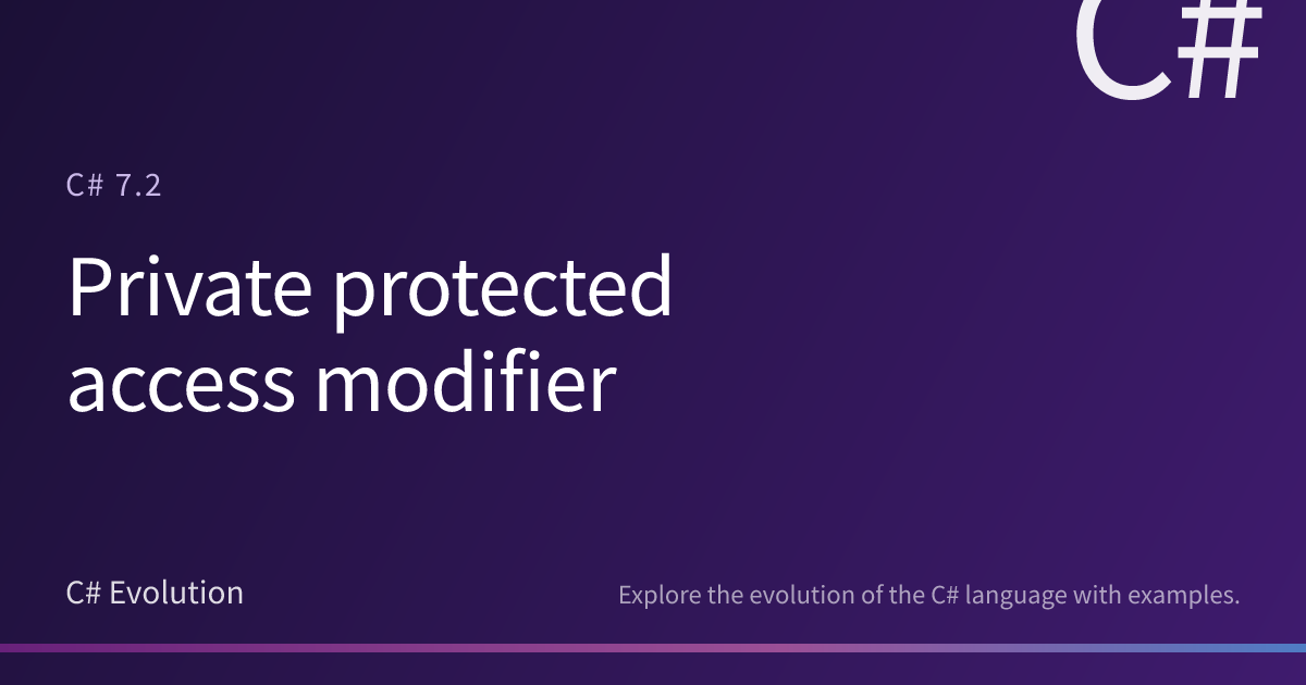 Private protected access modifier | C# Evolution